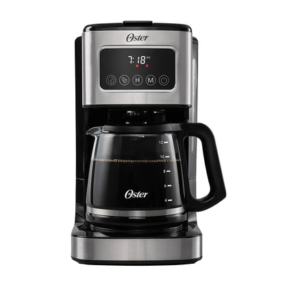 Cafetera Programable oster de 12 Tazas, Negro y Acero Inoxidable , BVSTDC4403