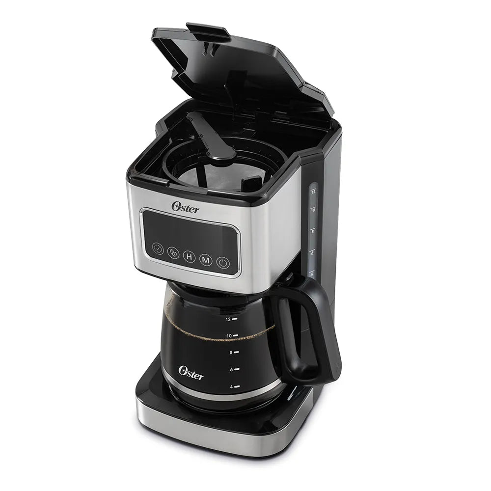 Cafetera Programable oster de 12 Tazas, Negro y Acero Inoxidable , BVSTDC4403