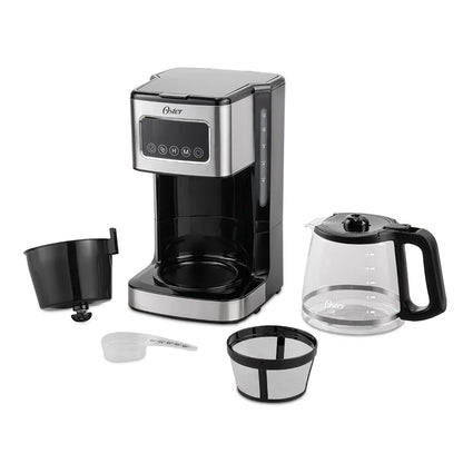 Cafetera Programable oster de 12 Tazas, Negro y Acero Inoxidable , BVSTDC4403