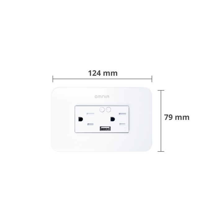 Tomacorriente Omnia Inteligente WiFi con USB.