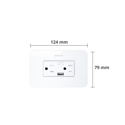 Tomacorriente Omnia Inteligente WiFi con USB.
