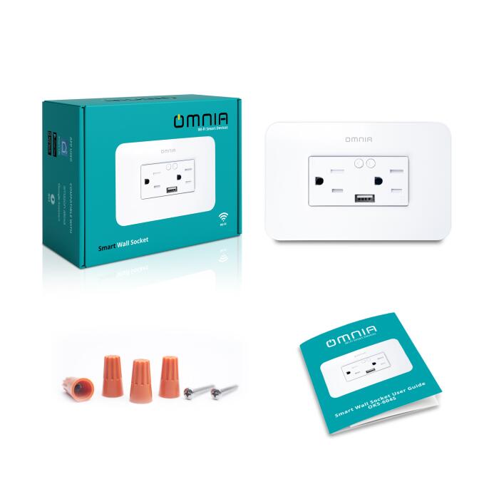 Tomacorriente Omnia Inteligente WiFi con USB.