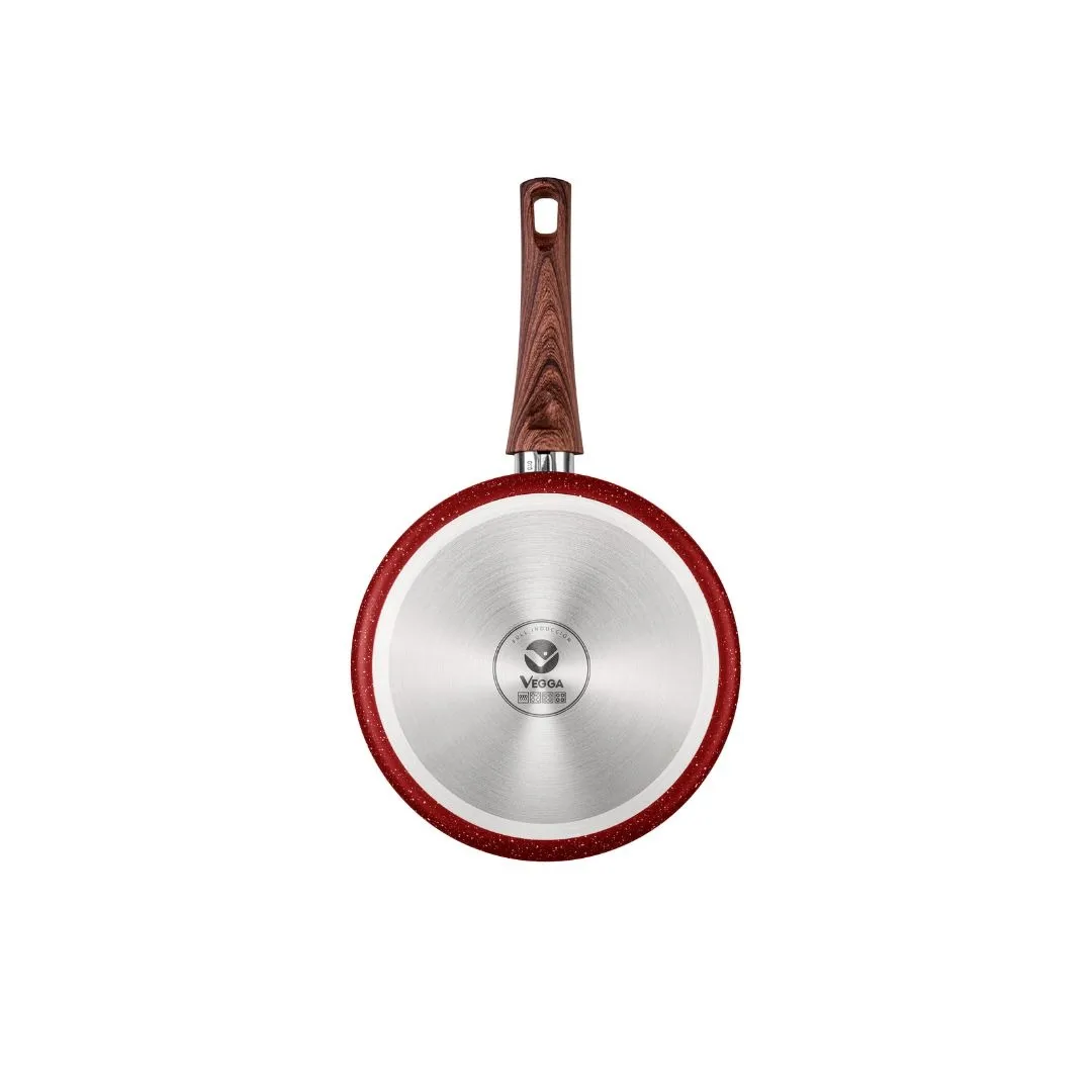 Sartén de mármol con tapa 26cm rojo Vegga