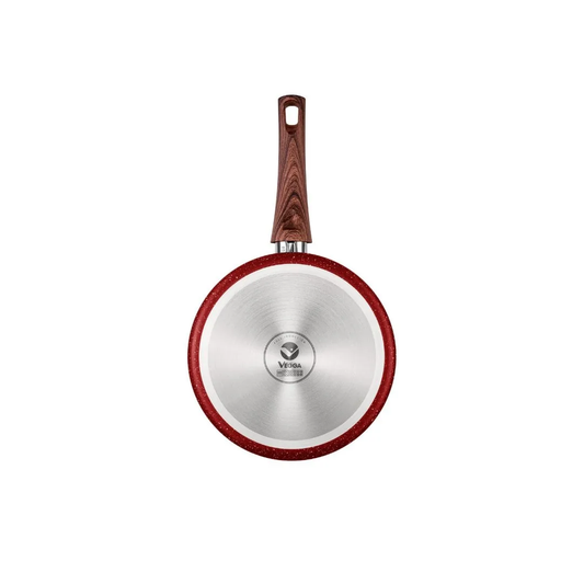 Sartén de mármol con tapa 26cm rojo Vegga