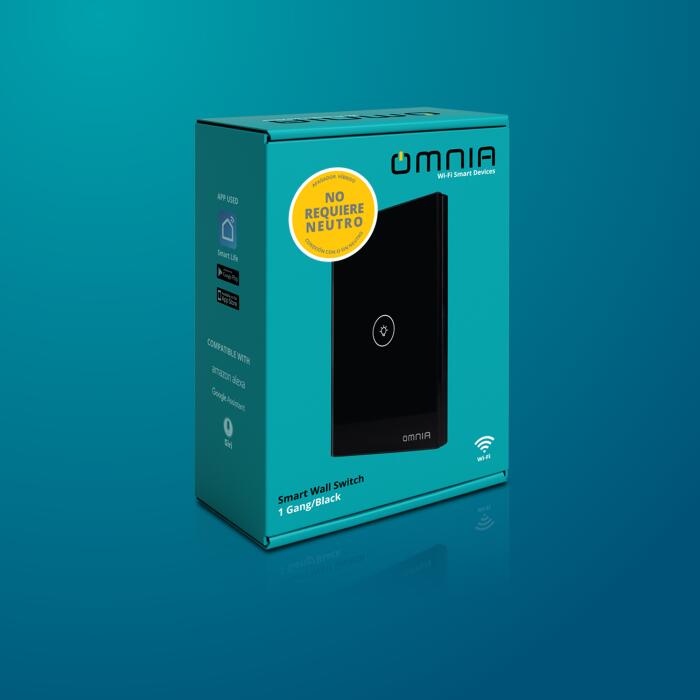 Apagador Inteligente Omnia híbrido WiFi/RF - 1 Vía