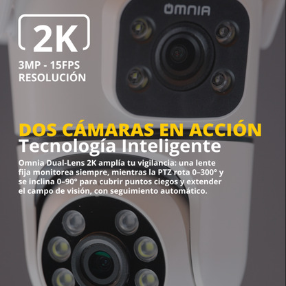 Camara PTZ (Interior/Exterior) 2K DUAL LENS SMART OMNIA WiFi