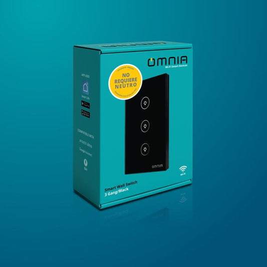 Apagador Inteligente Omnia híbrido WiFi/RF - 3 Vías