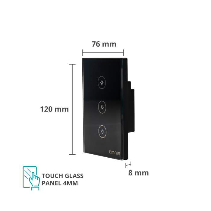 Apagador Inteligente Omnia híbrido WiFi/RF - 3 Vías