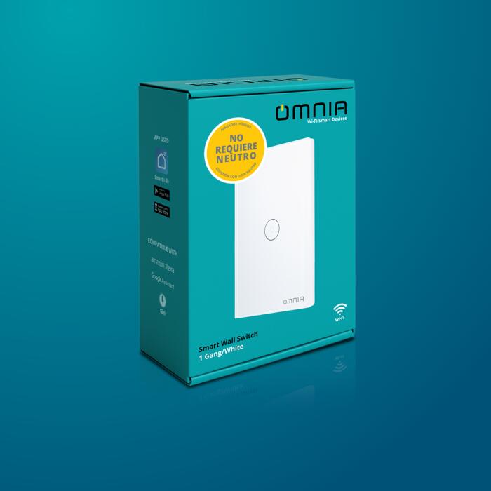 Apagador Inteligente Omnia híbrido WiFi/RF - 1 Vía