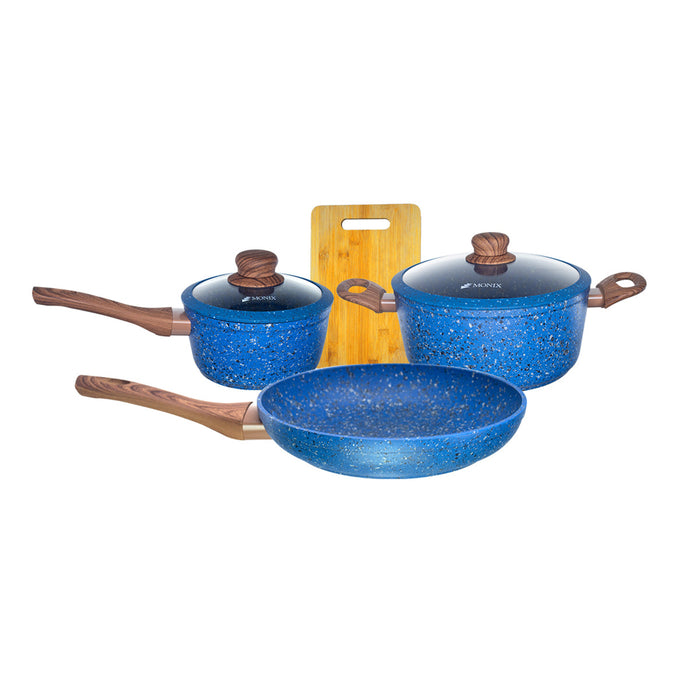 Juego de Ollas Monix Granito azul  6 Pzs