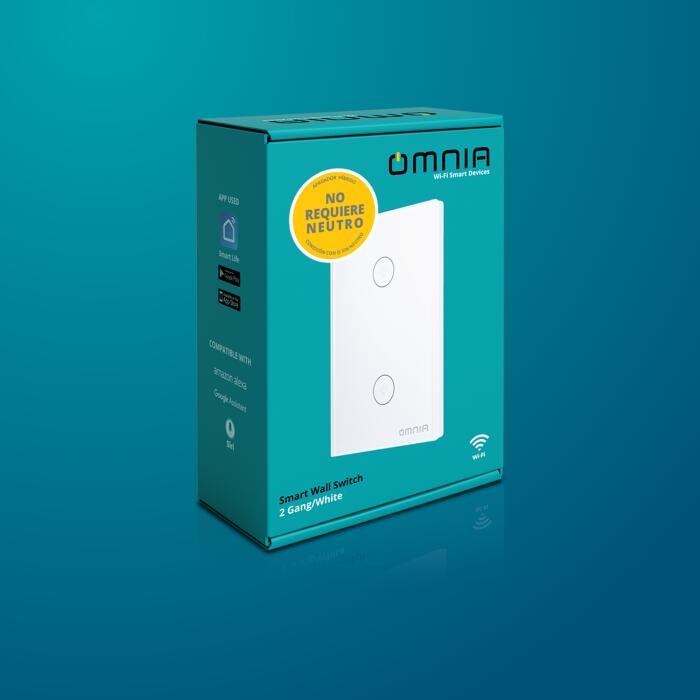 Apagador Inteligente Omnia híbrido WiFi/RF - 2 Vías