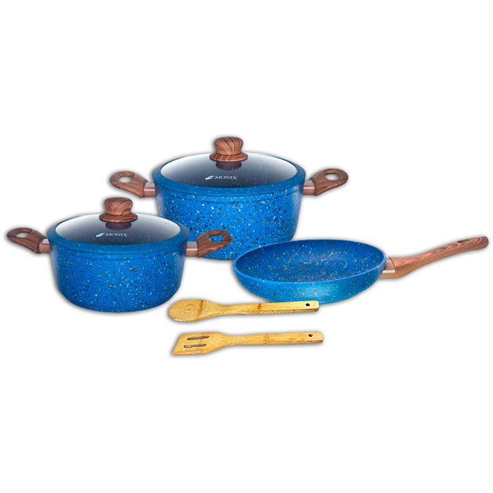 Juego de Ollas Monix Granito azul 7Pzs