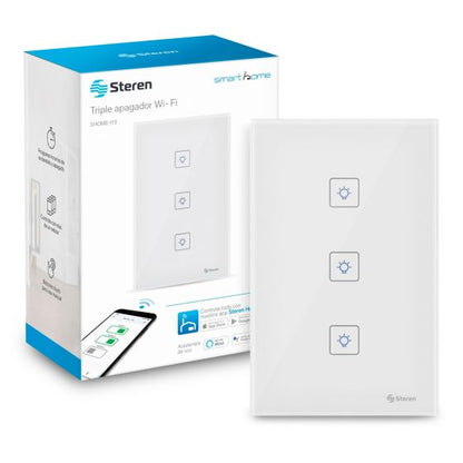 Apagador Wi-Fi touch triple Steren