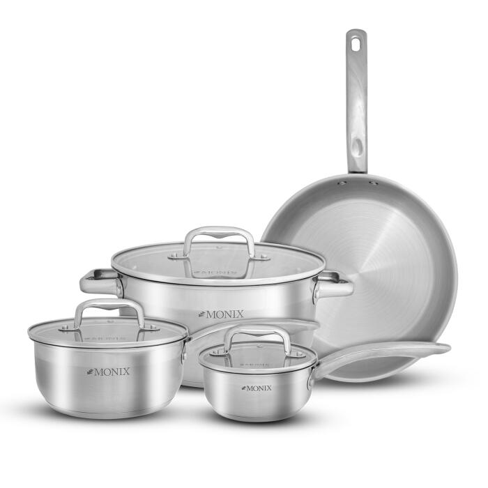 Juego de Ollas Monix Acero inoxidable Steel Master -7 pzs