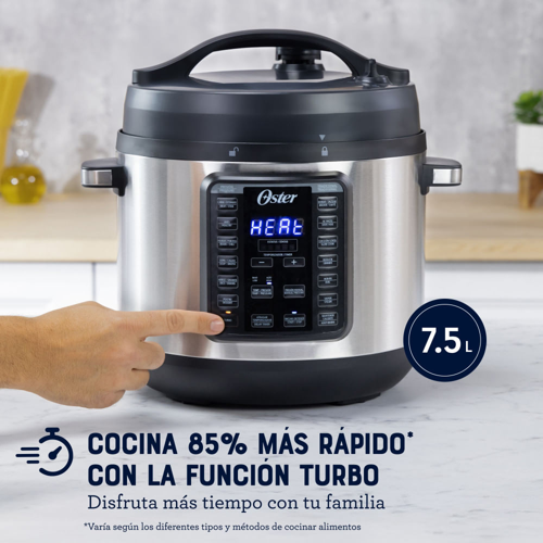 Multiolla Oster, Turbo, 7.5 L de Capacidad, con 14 Funciones, Recubrimiento Oster CKSTPCECT75DF