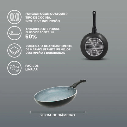Sartenes Monix Clásica mármol negro
