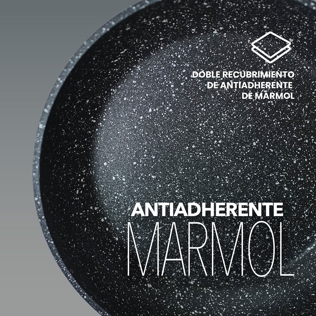 Juego de Ollas Monix Mármol Rojo - 12 Pzs